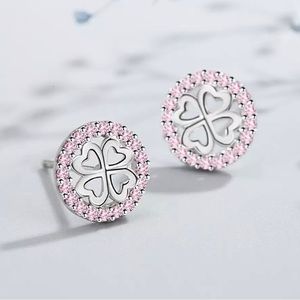 925 Sterling Silver Four Leaf Clover Stud Earrings